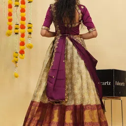 Fabcartz Embellished Semi-Stitched Lehenga & Unstitched Blouse With Dupatta image 2