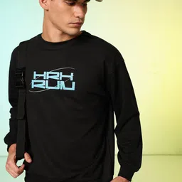 HRX by Hrithik Roshan Brand Logo Printed Pure Cotton Sweatshirt-image-7