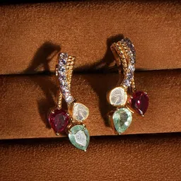 Polki Stories By Raniwala Women Yellow Earrings Diamond-picture-10