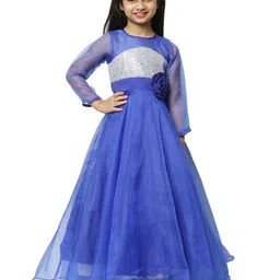 Wish little Satin Fit & Flare Maxi Dress image 1