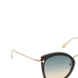 Tom Ford Women Blue Lens & Brown Butterfly Sunglasses with image 2