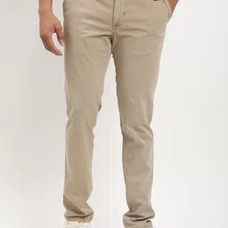 Indian Terrain Men Solid Mid-Rise Tapered Fit Regular Trousers-picture-28