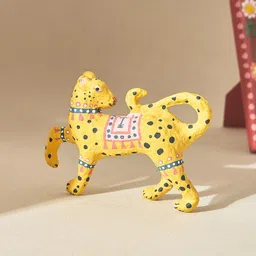 Chumbak Lost in Paradise Yellow Leopard Paper Mache Figurine Showpiece-picture-27
