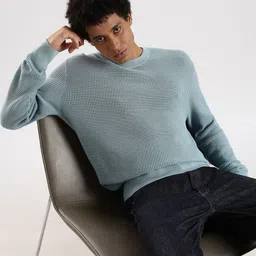Calvin Klein Jeans Men Self Design Relaxed-Fit Cotton Pullover-picture-15