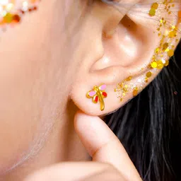 SWASHAA Dragonfly 18K Gold Plated Studs Earrings-picture-26
