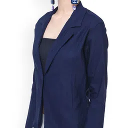 Moda Rapido Cotton Notched Lapel Collar Single-Breasted Blazer image 3