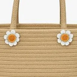 Textile and Beyond Women Textured Shopper Patchwork Tote Bag image 3