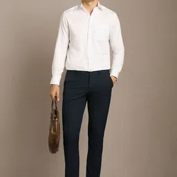 Louis Philippe Men Slim Fit Formal Trousers image 3