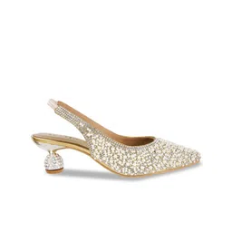 Metro Women Embellished Pointed Toe Block Heels Pumps image 5