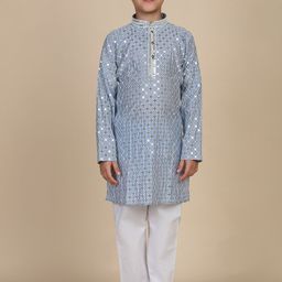 Pro-Ethic STYLE DEVELOPER Boys Embroidered Regular Sequinned Kurta with Pyjamas-picture-26