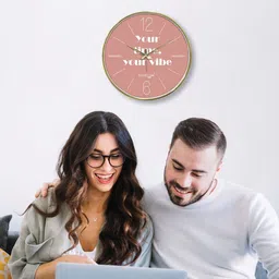 RANDOM Multicoloured & Peach-Coloured Printed Contemporary Wall Clock image 5