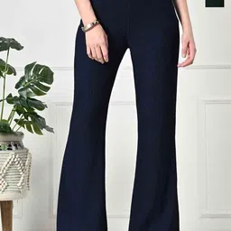 Brainbees Women Pack of 2 Smart Bootcut High-Rise Easy Wash Trousers-picture-37