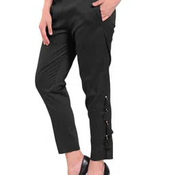FLOREOS Women Textured Comfort Easy Wash Trousers-image-38
