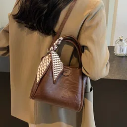 KPOP Women Solid Structured Handheld Bag image 3