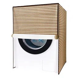 Kuber Industries Brown & White Mini Check Print Washing Machine Cover image 3