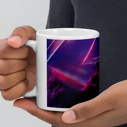 Mr UVD White & Purple Graphic Printed Ceramic Glossy Mug 350 ml image 4