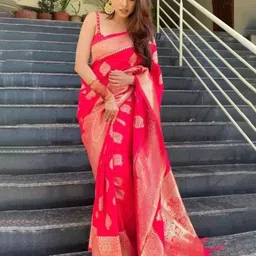 Moda Rapido Ethnic Motifs Woven Design Zari Pure Silk Kanjeevaram Saree image 4