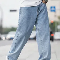 FALKRA Men Straight Fit Mid-Rise Light Fade Stretchable Jeans image 2