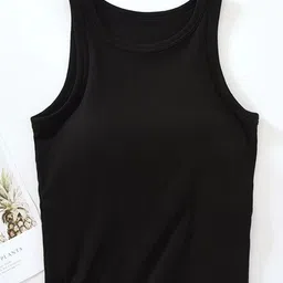 Miss Mosa By Akanksha Women Black Rosalie Tank Tops with Inbuilt Bra-picture-24