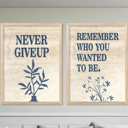 WALLLANE Brown 2 Piece Wood Abstract Wall Paintings image 3