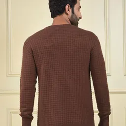 Crimsoune Club Men Self Design Round Neck Pullover image 4