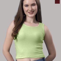 Friskers Women Pack of 2 Ribbed Cotton Tank Crop Top-picture-11