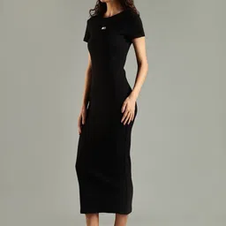 Tommy Hilfiger Round Neck Bodycon Midi Dress image 3