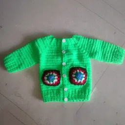 USHA ENTERPRISES Unisex Kids Self Design Floral Woollen Cardigan-picture-37