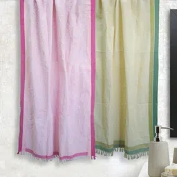 Aura Pink & Yellow 2 Cotton 210 GSM Bath Towel-image-97