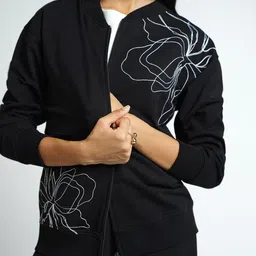 AND Women Cotton Longline Tailored Jacket with Embroidered image 4