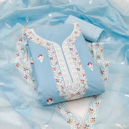 HERE&NOW Embellished Unstitched Dress Material-picture-15