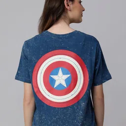 Free Authority Captain America Printed Pure Cotton T-Shirt-image-48