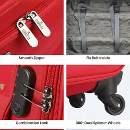 THE CLOWNFISH Unisex Farren Series Soft Sided Premium Luggage Polyester Trolley Bag image 3