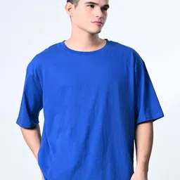 OWL MINK Round Neck Drop-Shoulder Sleeves Cotton T-shirt-image-36