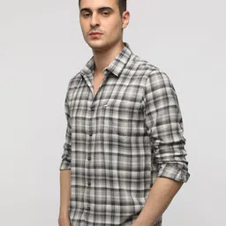 Crocodile Men Comfort Spread Collar Tartan Checked Cotton Casual Shirt image 3