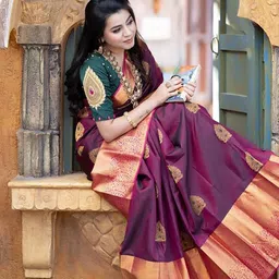 AMRUTKALA SAREES Woven Design Zari Saree image 4