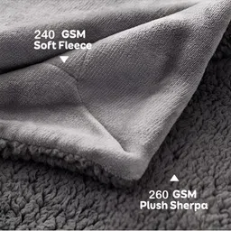 bsb home Silver Toned & Grey Heavy Winter Single Bed Blanket image 3