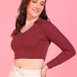 Mast & Harbour Striped Crop Top image 3