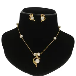 Sri Jagdamba Pearls Dealer Gold Plated CZ Stone Studded & Beaded Jewellery Set image 4