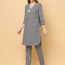 aayusika Checked Pure Cotton Tunic & Trousers Co-Ords image 5