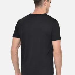 mack jonney VIMAL JONNEY Men Pack Of 2 Grey & Black Printed Round Neck T-shirt image 4