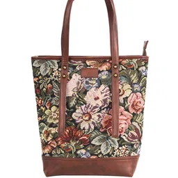 RUDHIRA Floral Printed Leather Structured Tote Bag-picture-42