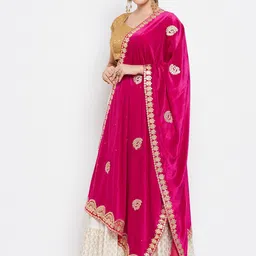Clora Creation Embellished Velvet Dupatta image 2