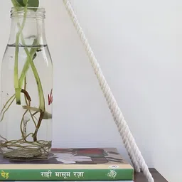 vah kya bat hai !! VAH Kya Bat Hai Brown Wooden 1 Layer Jute Rope Wall Hanging Shelf image 3