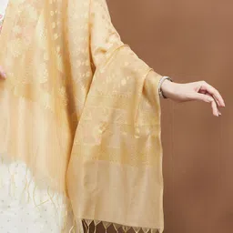 Melange by Lifestyle Woven Design Chanderi Dupatta image 3