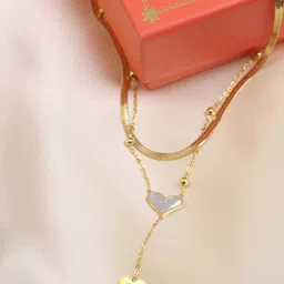 ARTKLIM Gold-Plated Double Layered Heart Necklace-picture-29