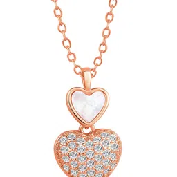 Peora Rose Gold Plated CZ & Synthetic Stone Studded Jewellery Set image 3