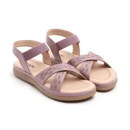 PICSON Women Textured Open Toe Flats image 5