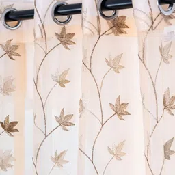 Parda Online Brown Ethnic Motifs Sheer Window Curtain image 4