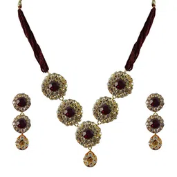 Vidhya Kangan Women Maroon Jewellery Set-image-86